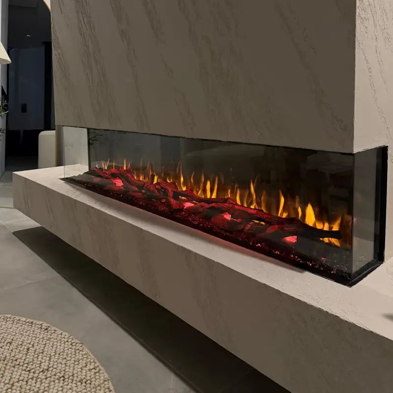 Velisse Aura 2000 electric fireplace, which can be wall mounted or recessed into an existing opening