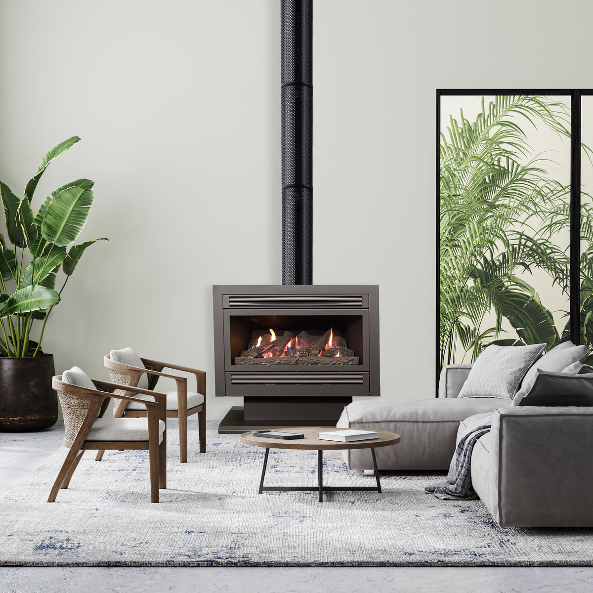 FS2000 Freestanding Gas Log Fire Illusion Gas Log Fires Illusion Fires