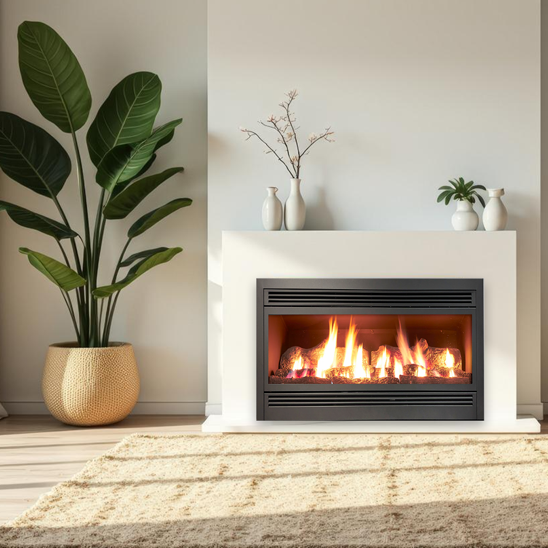 Luminar Slimline 1000 Inbuilt Gas Log Fireplace