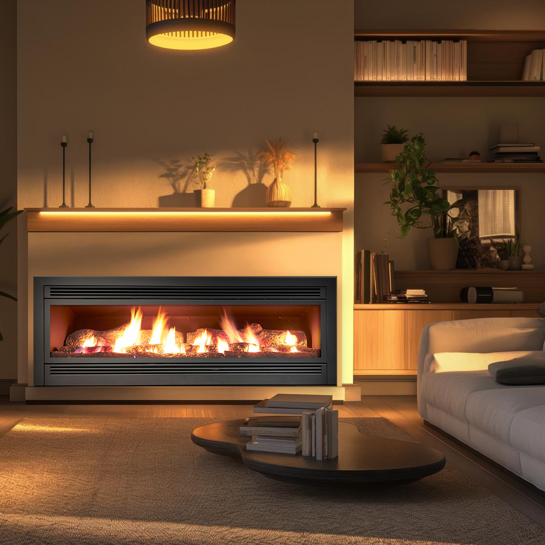 Luminar Slimline 6000 Inbuilt Gas Log Fireplace