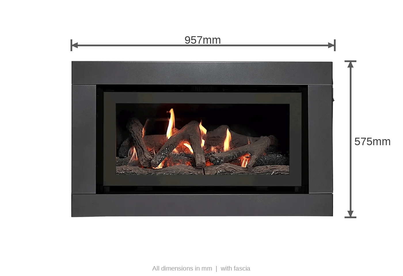 Luminar 2000 Inbuilt Gas Log Fireplace