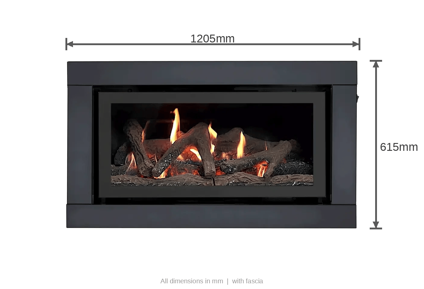 Luminar 3500 Inbuilt Gas Log Fireplace