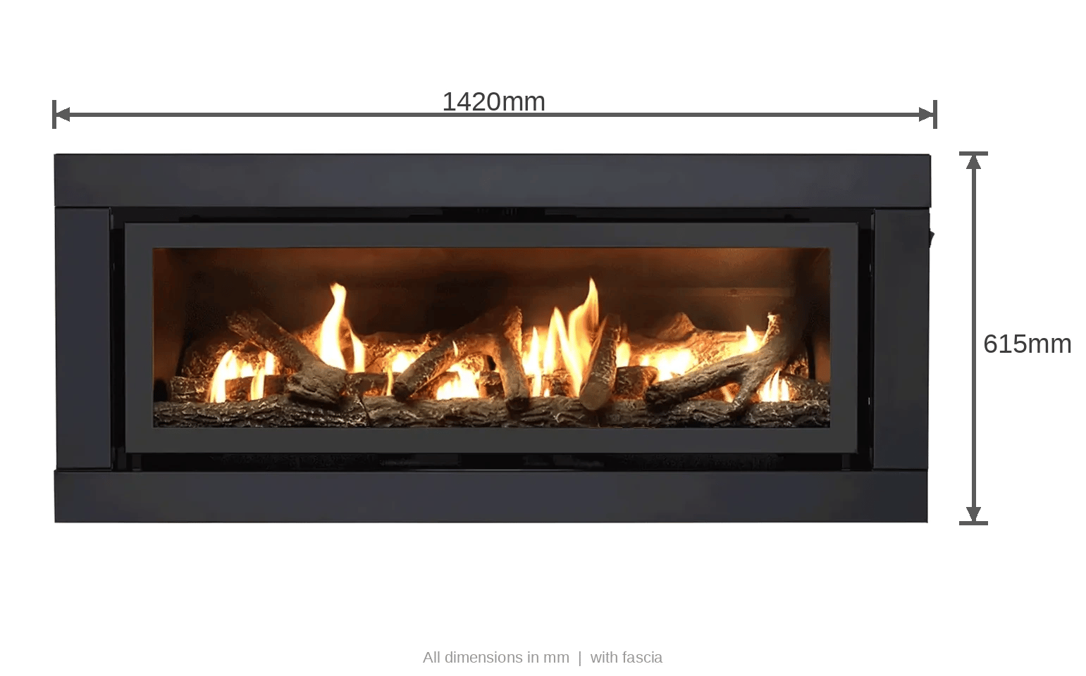 Luminar 4000 Inbuilt Gas Log Fireplace