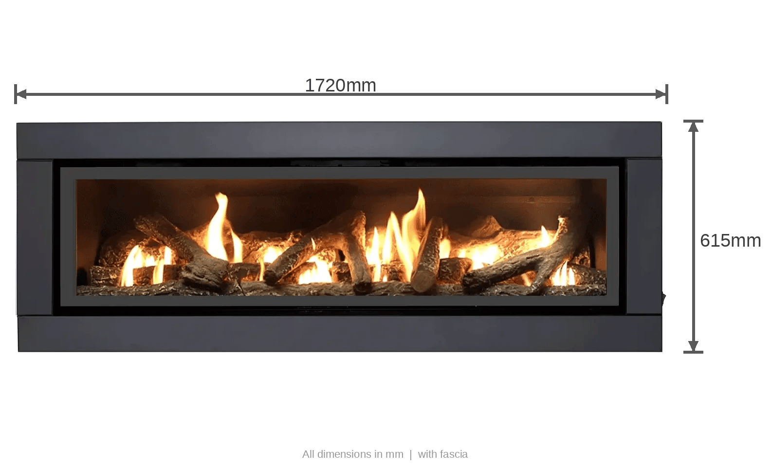 Luminar 6000 Inbuilt Gas Log Fireplace